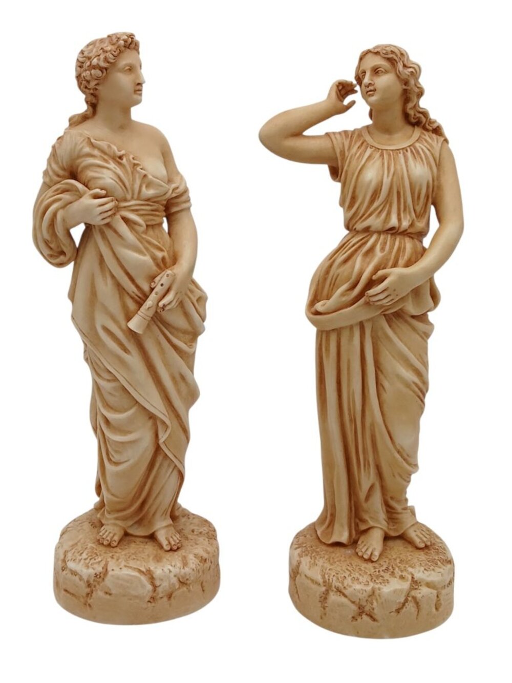 Robinson & Leadbeater Classical Greek Roman Maidens Parian Ware Figurines Pair